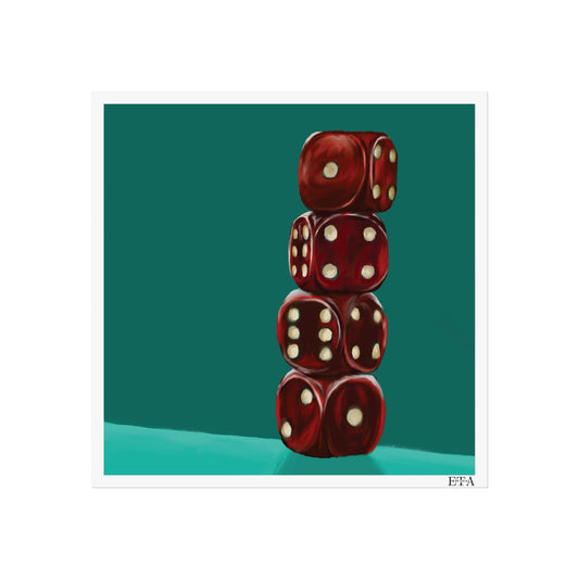 Dice Stack Square Fine Art Print